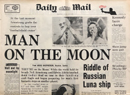 Man On The Moon Newspaper