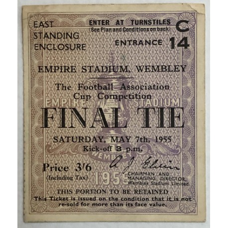 1955 FA Cup Final Ticket Stub