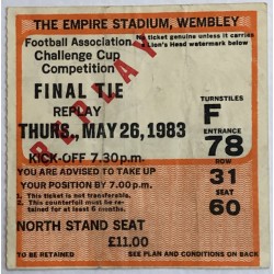 1983 FA Cup Final REPLAY Ticket Stub