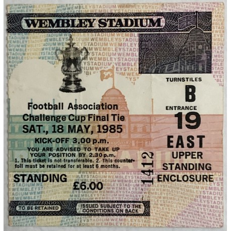 1985 FA Cup Final Ticket Stub