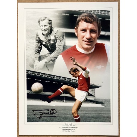 Terry Neill signed 16x12 photo